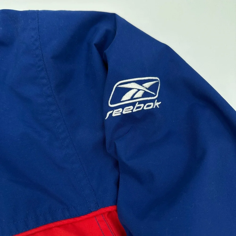 Reebok NFL On Field New York Giants Windbreaker Pullover Blue Red Mens XL VT Y2K - Picture 4 of 12